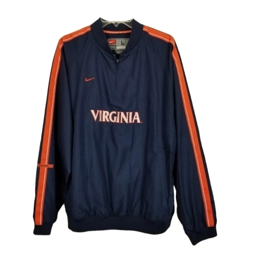 Nike Team Virginia Cavaliers Jacket Windbreaker Pull Over 1/4 Zip Stitched Large